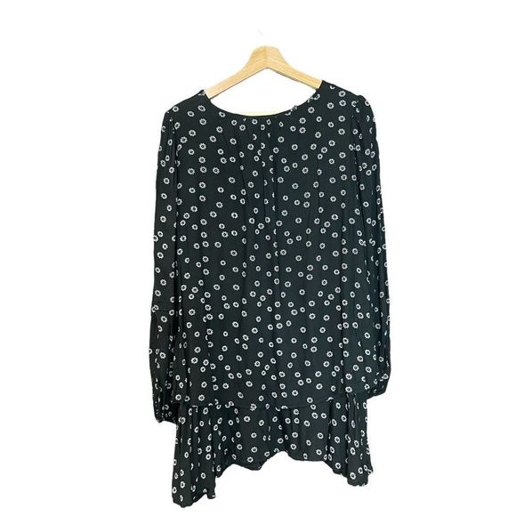 Free People Ny Printed Beck Mini Dress Womens Small Petite Black Floral - Picture 5 of 12